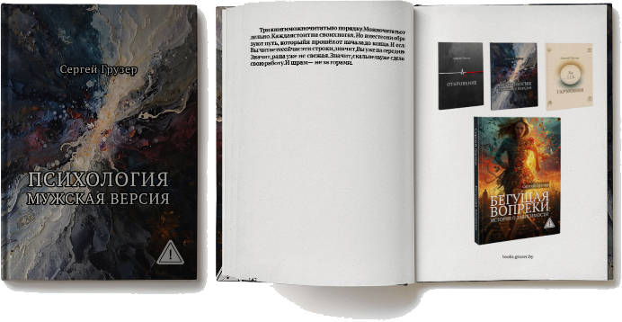 "Психология. Мужская версия" - Сергей Грузер. Книга в твёрдом переплёте и цветной печатью.